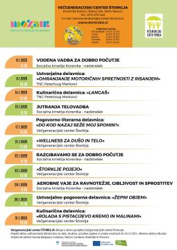 Program brezplačnih aktivnosti in delavnic v januarju v VGC Štorklja